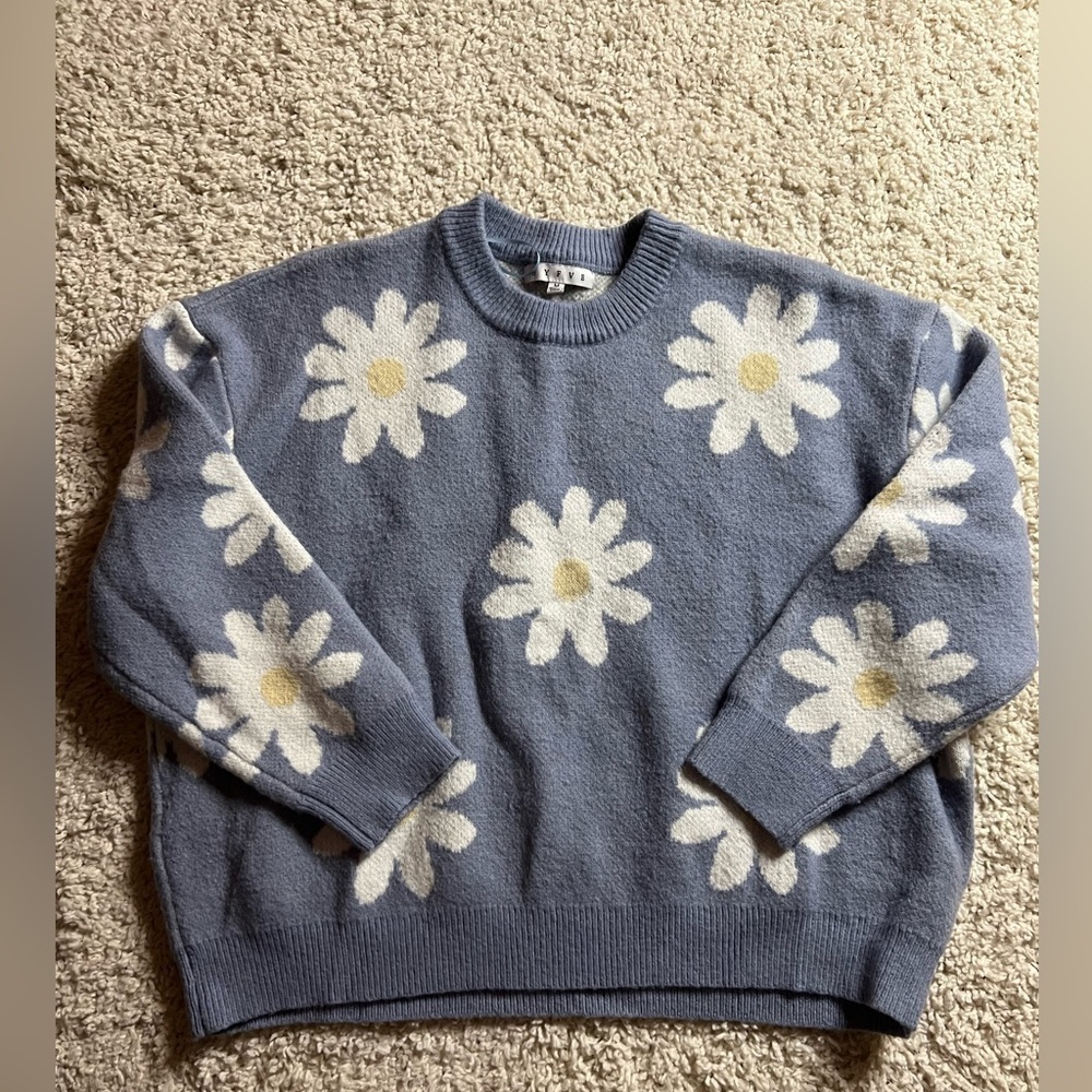 HYFVE Powder Blue Daisy Crewneck Sweater